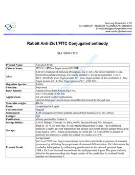 Rabbit Anti-Zic1/FITC Conjugated Antibody