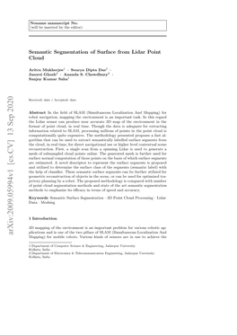 Semantic Segmentation of Surface from Lidar Point Cloud 3