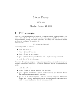 Morse Theory