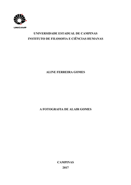 Universidade Estadual De Campinas Instituto De Filosofia E Ciências Humanas