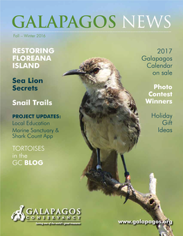 GALAPAGOS NEWS Fall – Winter 2016