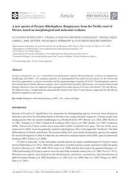 Article PHYTOTAXA Copyright © 2012 Magnolia Press ISSN 1179-3163 (Online Edition)