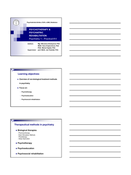 Psychiatry 1 – Practical # 4