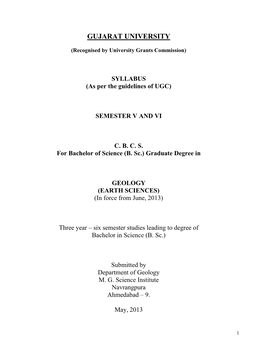 Syllabus Science Geology Sem-5-6