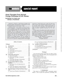 Home Thoughts from Abroad: Foreign Purchases of U.S. Homes by Michael J.A