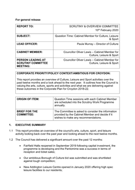 Scrutiny Report Template