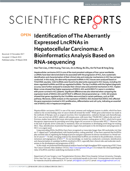 Identification of the Aberrantly Expressed Lncrnas In