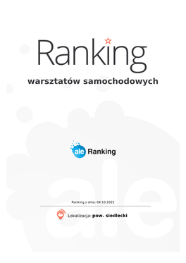 Lista Polecanych Warsztatów Samochodowych • Pow. Siedlecki