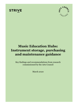 Music Education Hubs: Instrument Storage, Purchasing and Maintenance Guidance