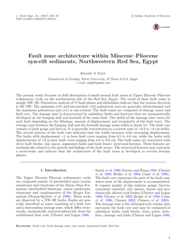 Fault Zone Architecture Within Miocene–Pliocene Syn-Rift Sediments, Northwestern Red Sea, Egypt