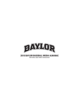 2018 Baylor Baseball Media Almanac