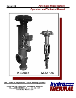 Automatic Hydroheater® Operation and Technical Manual