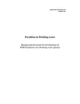 Parathion in Drinking-Water