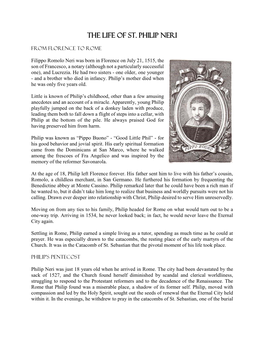 The Life of St. Philip Neri