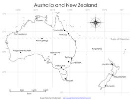 Australia and New Zealand 120°E 130°E 140°E 150°E 160°E 170°E 180° 10°S Sydney Townsville Wellington Sydney Townsville Wellington N