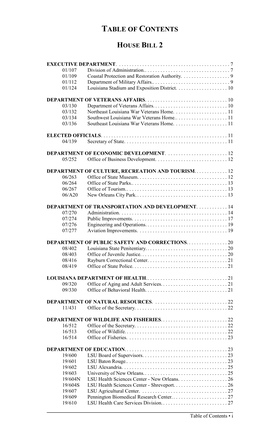 Table of Contents