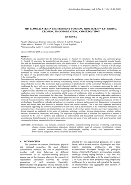 Phyllosilicates in the Sediment-Forming Processes: Weathering, Erosion, Transportation, and Deposition