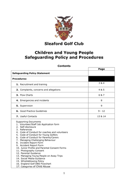 Sleaford Golf Club Children and Young People Safeguarding Policy