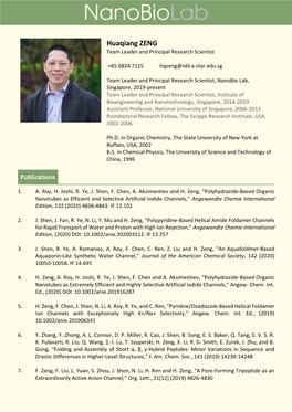 Huaqiang ZENG Team Leader and Principal Research Scientist