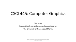 CSCI 445: Computer Graphics
