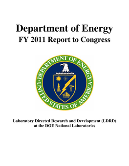 FY 2011 LDRD Report to Congress