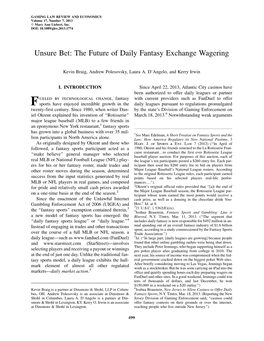 The Future of Daily Fantasy Exchange Wagering