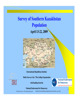 IRI Releases Survey of Southern Kazakhstan Public Opinion