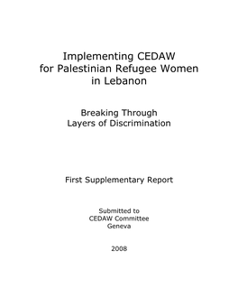 Implementing CEDAW for Palestinian Refugee Women in Lebanon