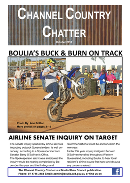 Channel Country Chatter Is a Boulia Shire Council Publication