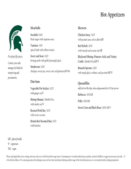 Kellogg Catering Menu