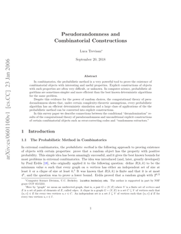 Pseudorandomness and Combinatorial Constructions
