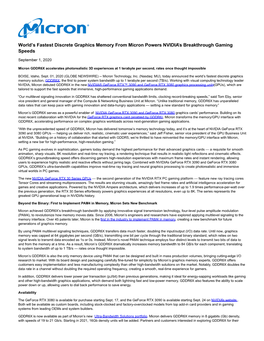 World's Fastest Discrete Graphics Memory from Micron Powers