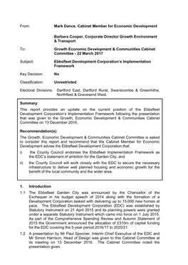 Ebbsfleet Development Corporation's Implementation