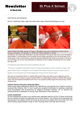 Newsletter 04 March 2015