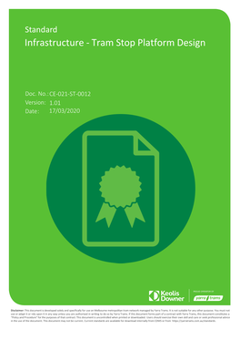Standard Infrastructure - Tram Stop Platform Design