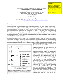 Nitrate Distribution in a Deep, Alluvial Unsaturated Zone: Geologic Control Vs