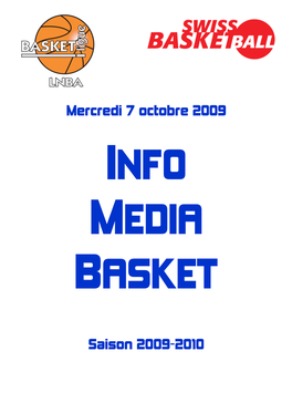 Mercredi 7 Octobre 2009 Saison 2009-2010