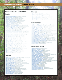 Reptile & Amphibian List