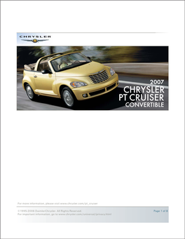 2007 Chrysler Pt Cruiser Convertible