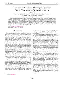 Quantum Flatland and Monolayer Graphene from a Viewpoint of Geometric Algebra A