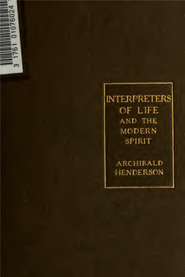 Interpreters of Life and the Modern Spirit