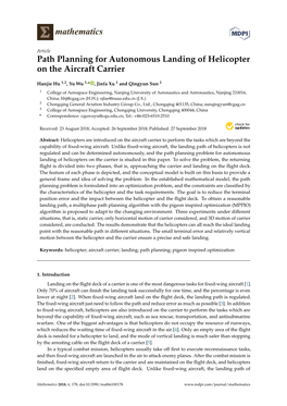 Path Planning for Autonomous Landing of Helicopter on the Aircraft Carrier