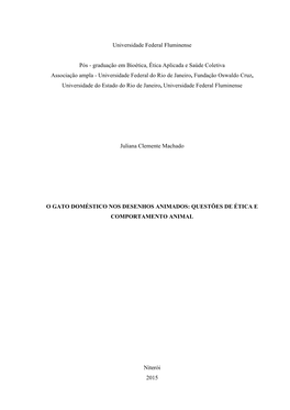 Desenhos Animados: Questões De Ética E Comportamento Animal