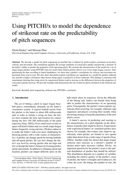 Using Pitchf/X to Model the Dependence of Strikeout Rate on the Predictability of Pitch Sequences