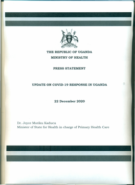 The Republic of Uganda Ministry of Health Press