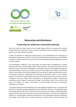 Measuring Road Disturbance