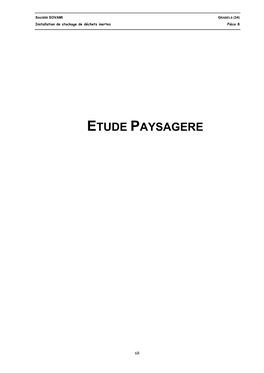 Etude Paysagere