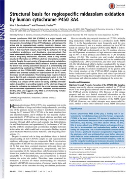 Structural Basis for Regiospecific Midazolam Oxidation by Human Cytochrome P450 3A4