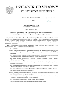 Rozporządzenie Wojewody Lubelskiego