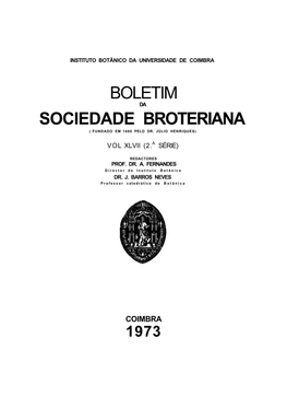Boletim Sociedade Broteriana